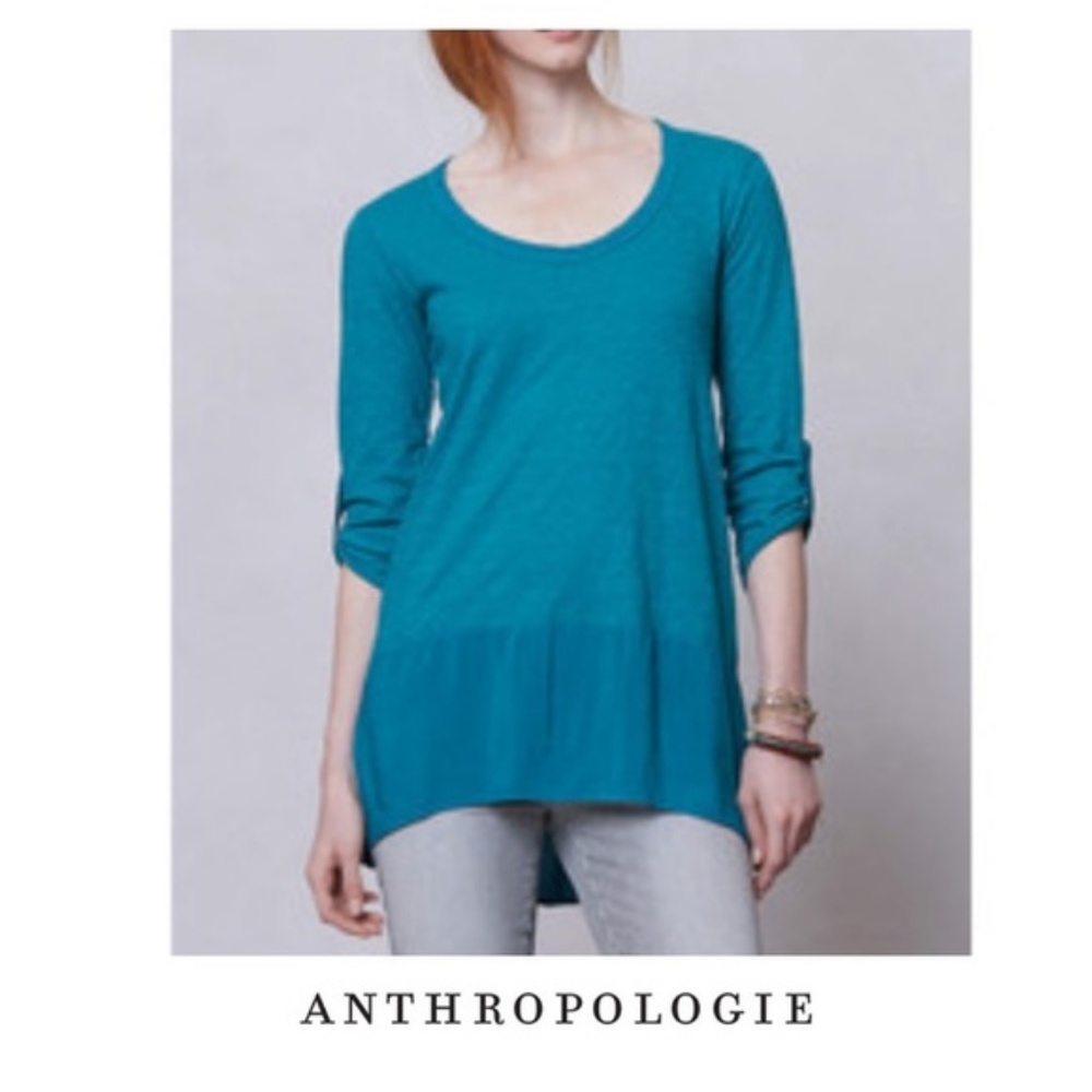 Anthropologie Tunic Teal Blue S Top